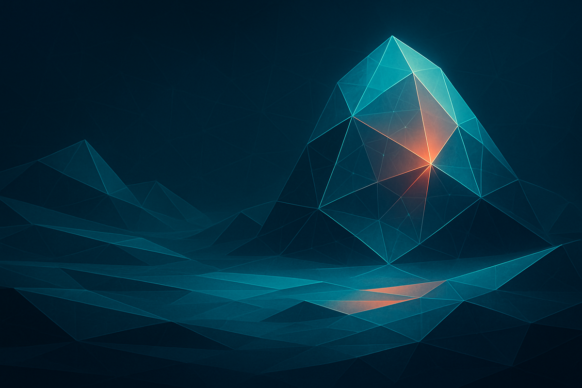 Abstract TPMxAI cover for "Reflections from 2033: The Art of Balancing AI Hype and Reality in TPM"