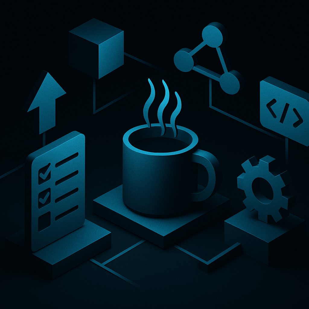 Abstract TPMxAI cover for "Chaos, Coffee, and Code: A TPM’s Journey Through AI’s Wild West"