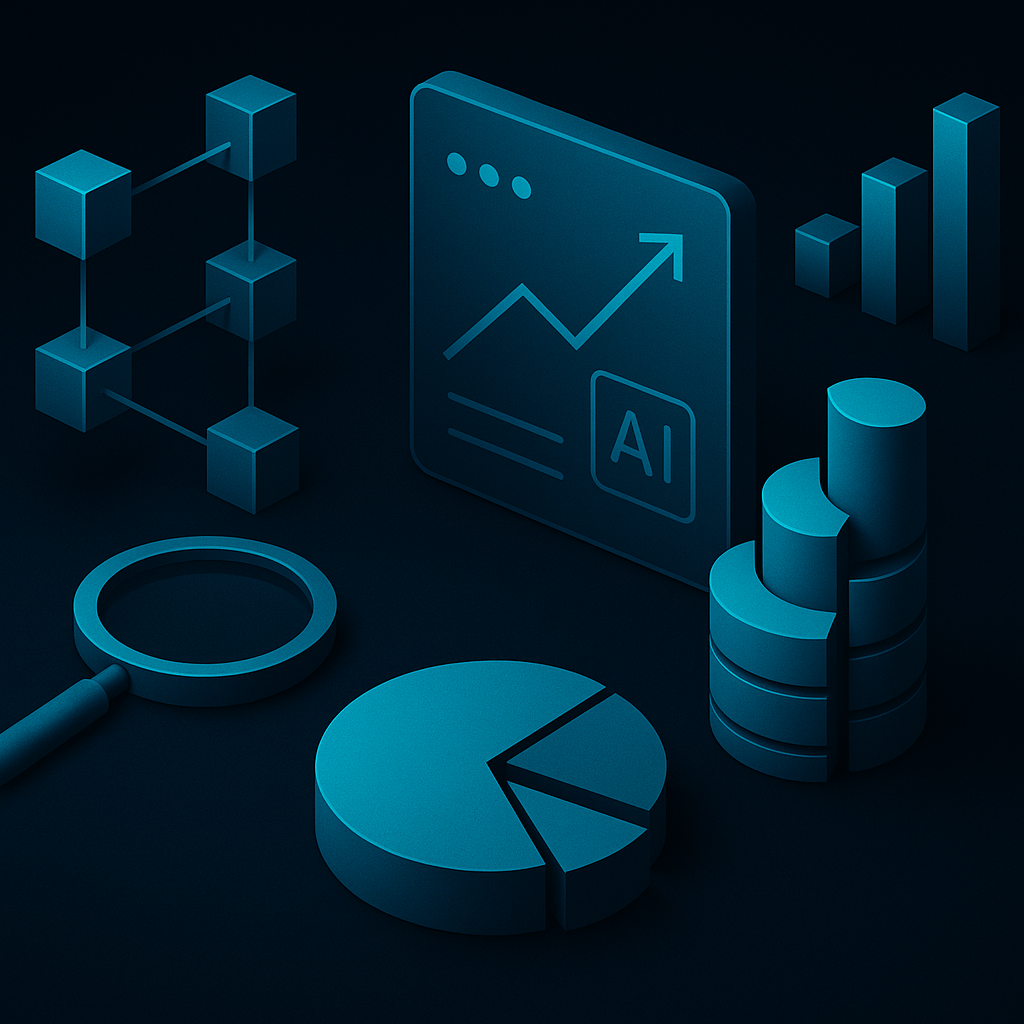 Abstract TPMxAI cover for "The Metrics Mindset: Unraveling the Numbers Behind Our AI Dreams"