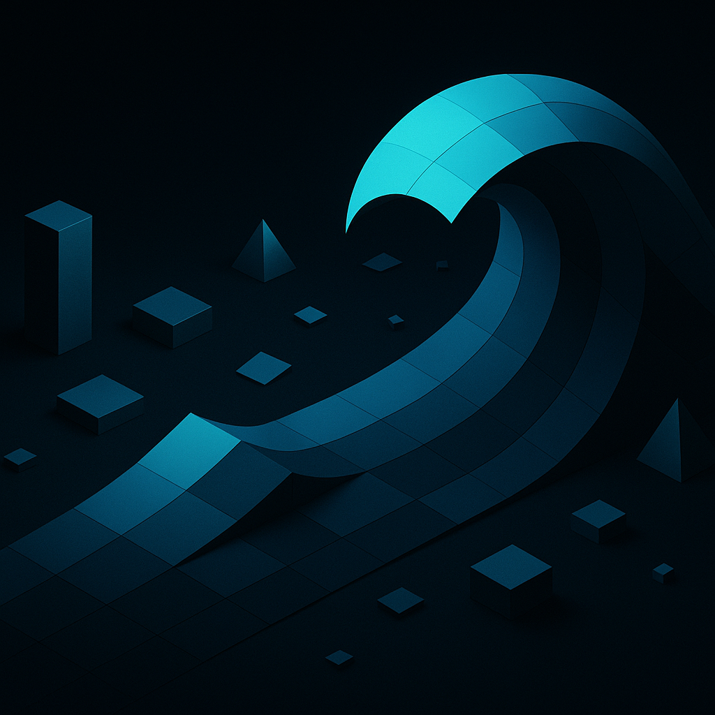 Abstract TPMxAI cover for "Riding the Risky Waves of TPM: Chaos, AI, and the Art of Mitigation"