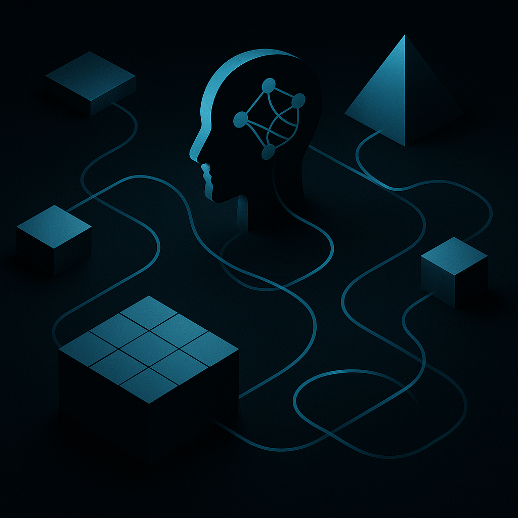 Abstract TPMxAI cover for "The Invisible Threads of AI: A TPM's Journey Through Complexity"