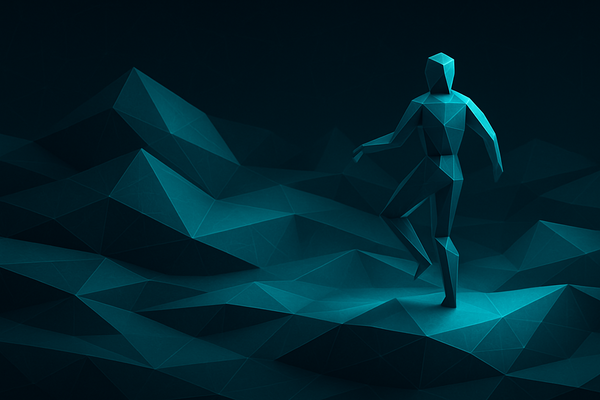 Abstract TPMxAI cover for "Dancing with the Hype: A TPM's Journey Through AI's Illusions"