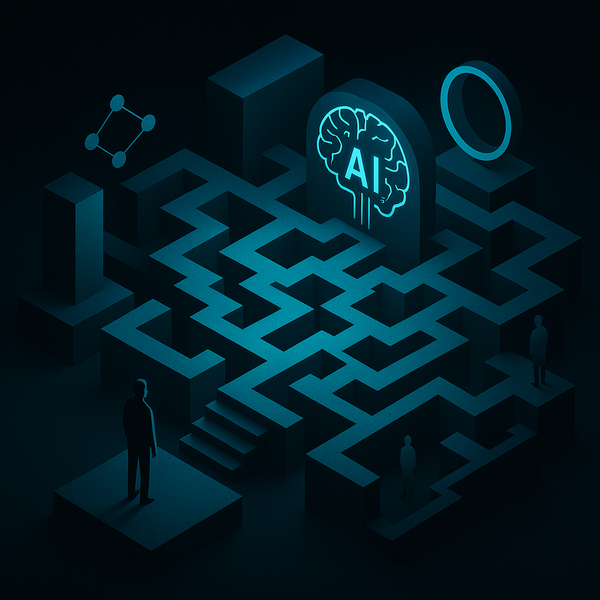 Abstract TPMxAI cover for "Reflections from Tomorrow: A TPM's Journey through AI's Labyrinth"