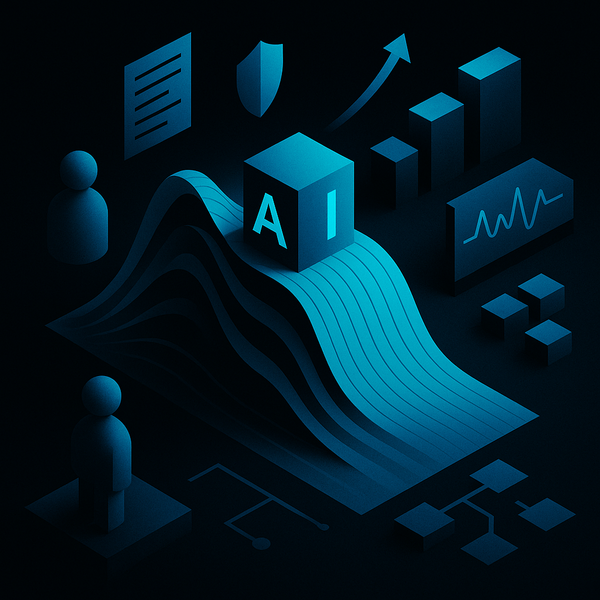 Abstract TPMxAI cover for "Riding the AI Wave: A TPM's Journey Through Hype and Reality"